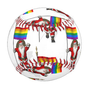 Santa Claus mit Regenbogenflagge Baseball