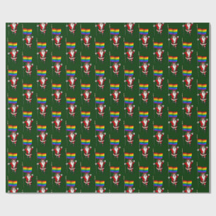 Santa Claus mit Regenbogenflagge Geschenkpapier