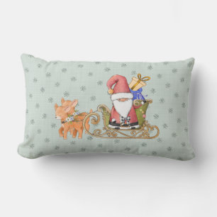 Santa Claus mit Rentier und Sleigh Custom Throw Lendenkissen