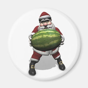 Santa Claus mit riesiger Wassermelone Magnet