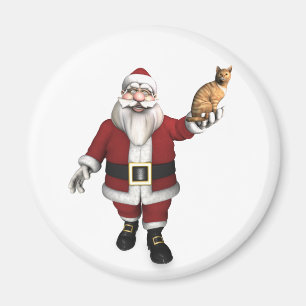Santa Claus mit rotem Tabby Magnet