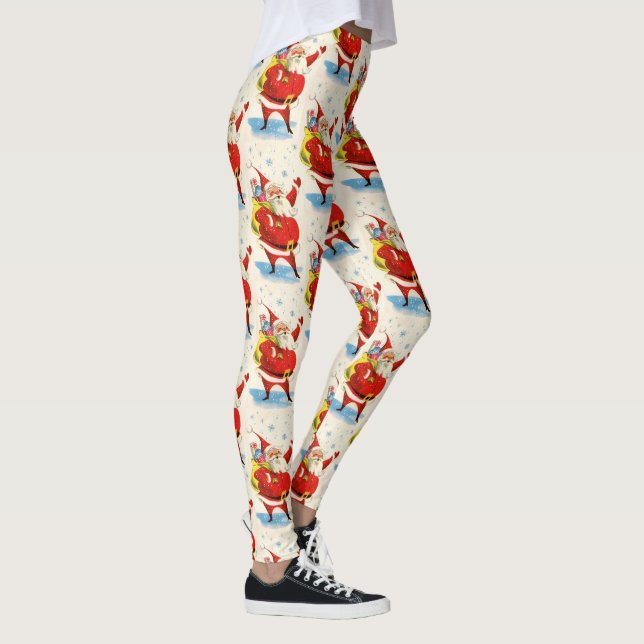 Santa Claus Mitte Jahrhundert Niedliches Party Fra Leggings (Rechts)
