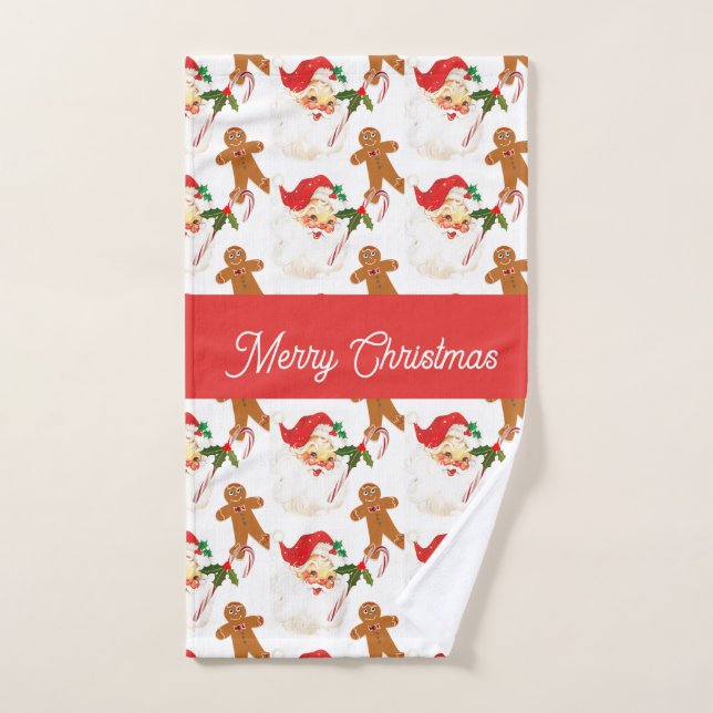 Santa Claus Motif Noël Salle de bain Serviette d'h (Serviette à main)
