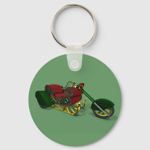 Santa Claus Motor Trike Sledge Schlüsselanhänger