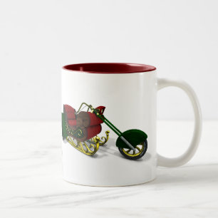 Santa Claus Motor Trike Sledge Zweifarbige Tasse