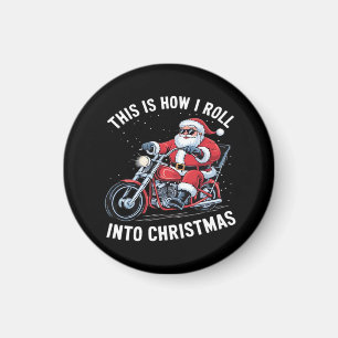Santa Claus Motorrad Motorbike Weihnachten Wesentl Magnet