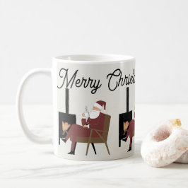 Santa Claus mug in front of the fireplace  Kaffeetasse