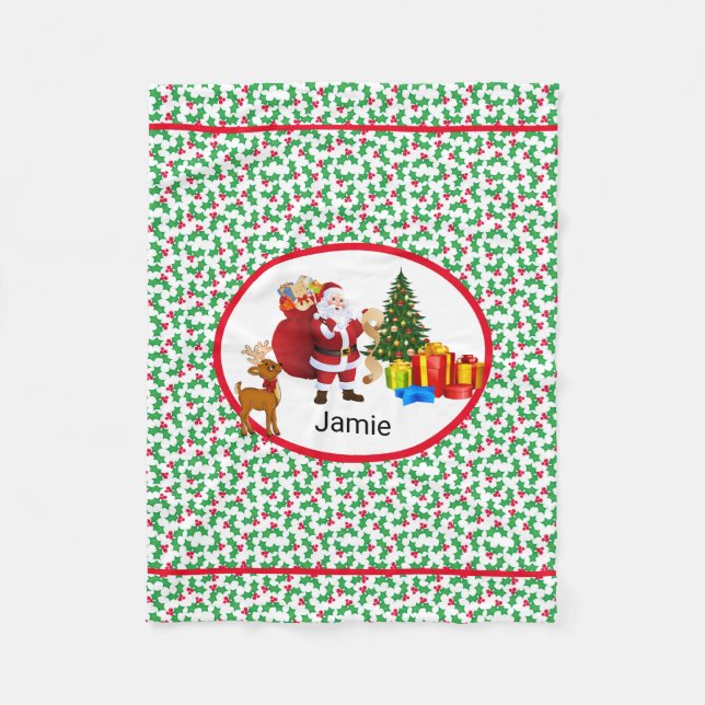Santa Claus Name Persönliche Autositze Nickerchen  Fleecedecke (Vorderseite)
