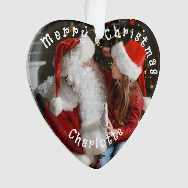 Santa Claus, Nom des enfants Noël Photo Heart Tree (devant)