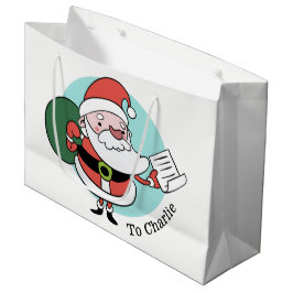 Santa Claus nom personnalisé grand sac cadeau