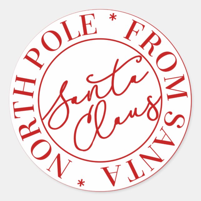 Santa Claus North Pole Aufkleber (Vorderseite)
