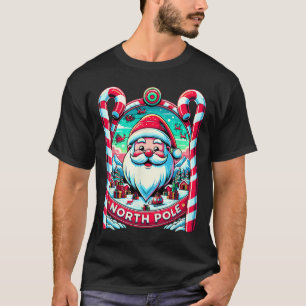 Santa Claus North Pole Frohe Weihnachtsfest Xma T-Shirt