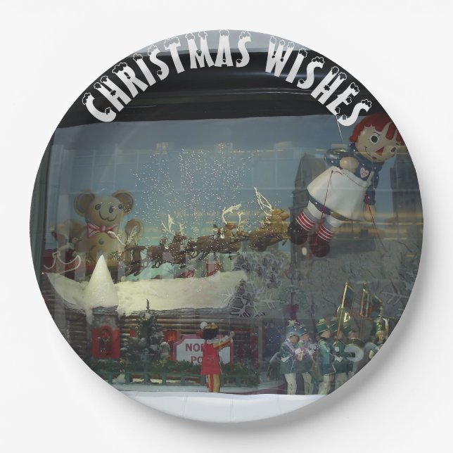 Santa Claus North Pole Weihnachten Pappteller (Vorderseite)
