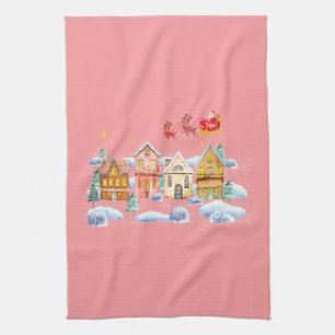Santa Claus North Pole Weihnachtsdorf Geschirrtuch