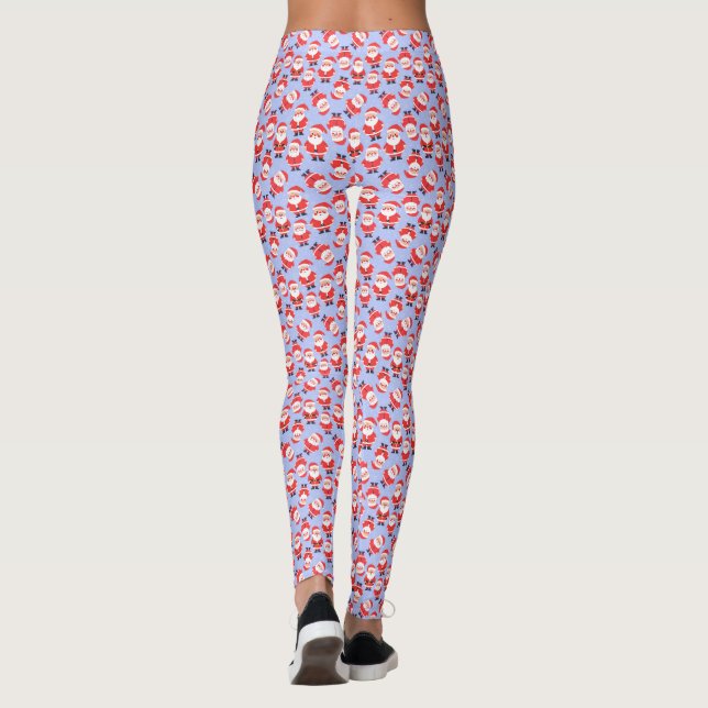 Santa Claus Novelty Pastel Blue Party Leggings (Rückseite)