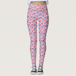 Santa Claus Novelty Pastel Blue Party Leggings