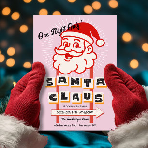 Santa Claus Nur eine Nacht unterzeichnen Einladung