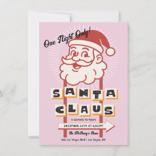 Santa Claus Nur eine Nacht unterzeichnen Einladung