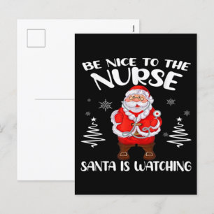 Santa Claus Nurse Feiertagspostkarte