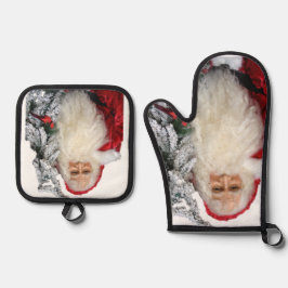 Santa Claus Ofenhandschuh & Topflappen-Set