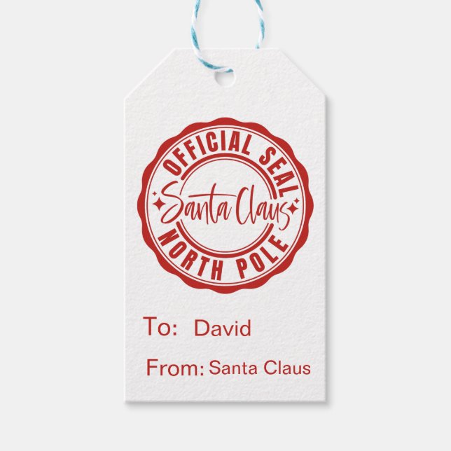 Santa Claus Offizielles Siegel Geschenkanhänger (Vorderseite)