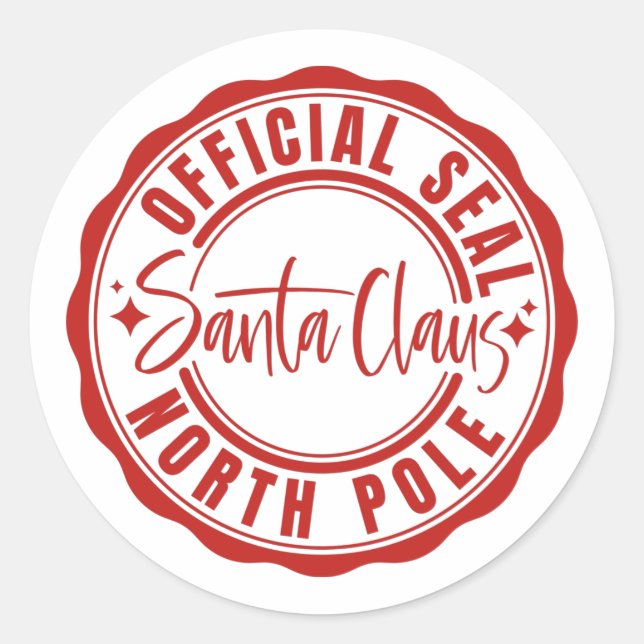 Santa Claus Offizielles Siegel Runder Aufkleber (Vorderseite)