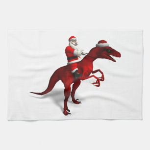 Santa Claus on Dino Handtuch