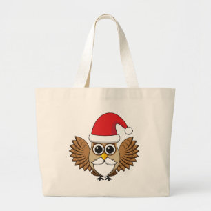 Santa Claus Owl Jumbo Stoffbeutel