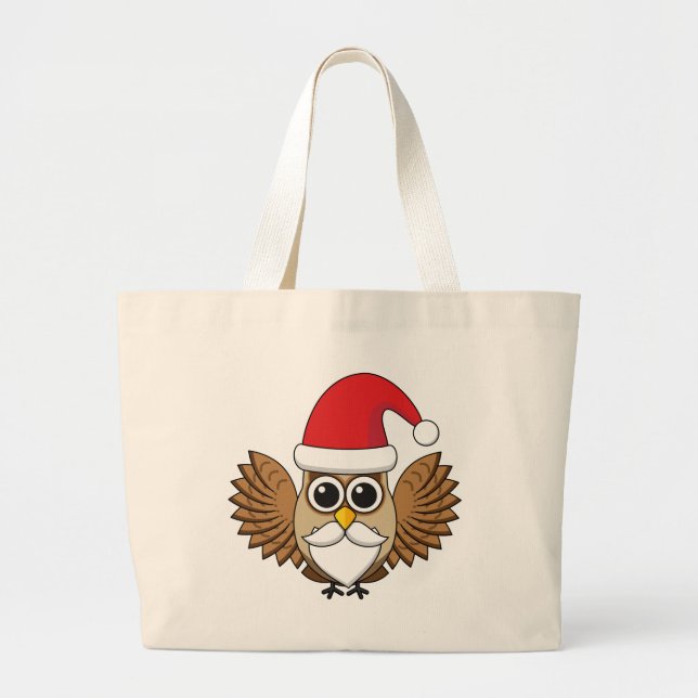 Santa Claus Owl Jumbo Stoffbeutel (Vorne)