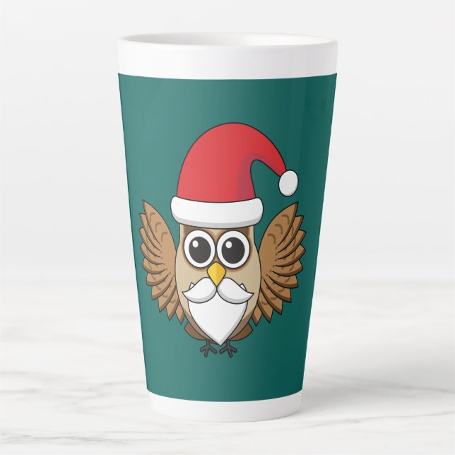 Santa Claus Owl Milchtasse (Vorderseite)