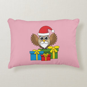 Santa Claus Owl mit Geschenken Dekokissen