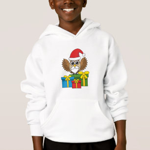 Santa Claus Owl mit Geschenken Hoodie