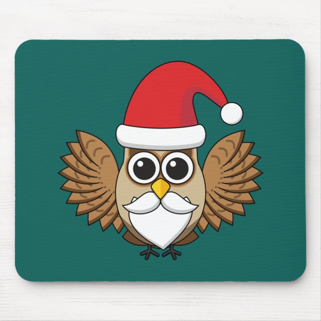 Santa Claus Owl Mousepad (Vorne)