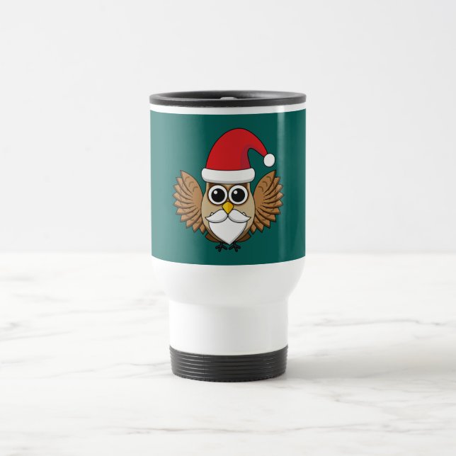 Santa Claus Owl Reisebecher (Mittel)