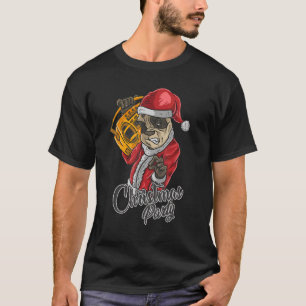 Santa Claus Panda Boombox Hip Hop DJ Music Christm T-Shirt
