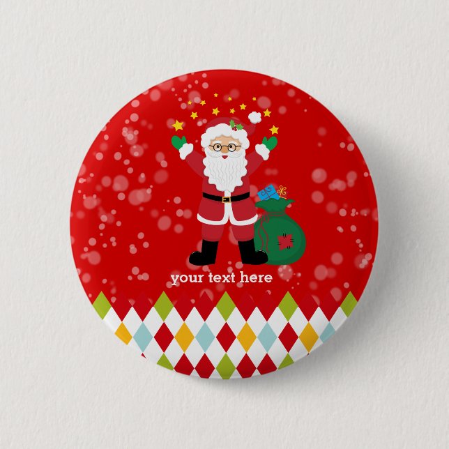 Santa Claus Party * Farbe wählen Button (Vorderseite)