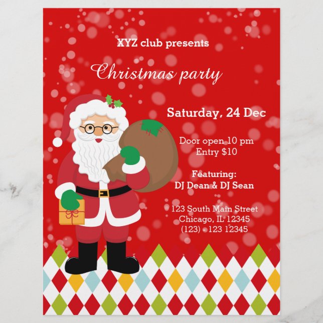 Santa Claus Party * Farbe wählen Flyer (Vorne)
