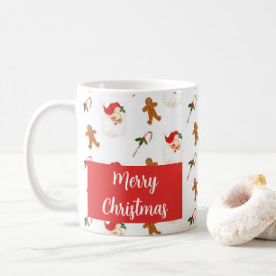 Santa Claus Pattern Frohe Weihnachten Kaffeetasse