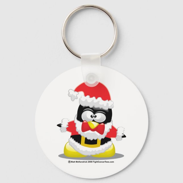 Santa Claus Penguin Schlüsselanhänger (Vorderseite)