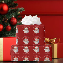 Santa Claus Personalisiert Red Kids Weihnachten Geschenkpapier