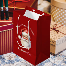 Santa Claus Personalisiert Red Kids Weihnachten Mittlere Geschenktüte