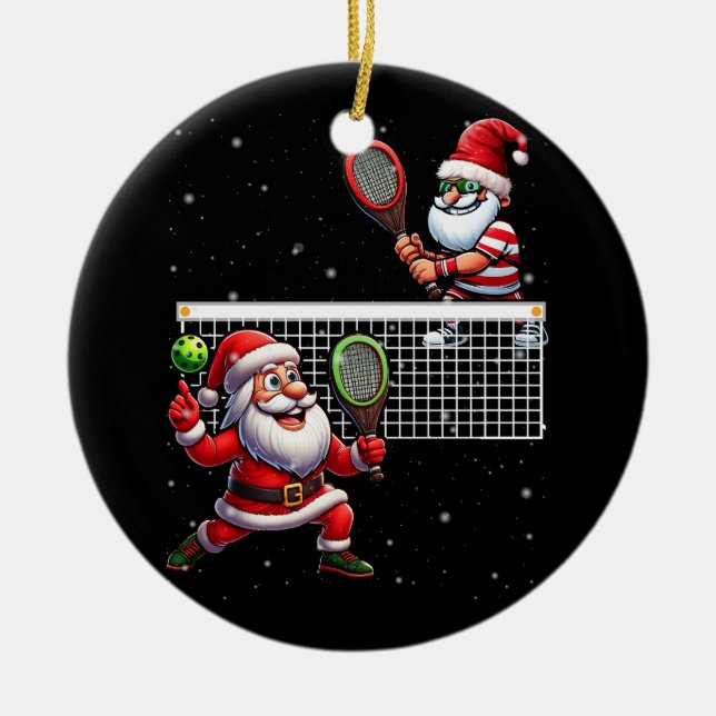 Santa Claus Pickleball Lover Merry Christm Keramik Ornament (Vorne)