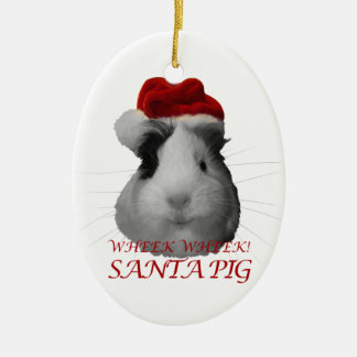 Santa Claus Pig Guinea Pig Christmas Holidays Keramikornament