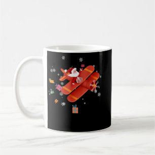 Santa Claus Pilot Flying Airplane Merry Christmas  Kaffeetasse