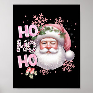 Santa Claus Pink Weihnachten Weihnachtsmädchen Poster