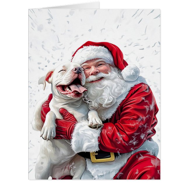 Santa Claus & Pitbull Puppy Dog (Vorderseite)