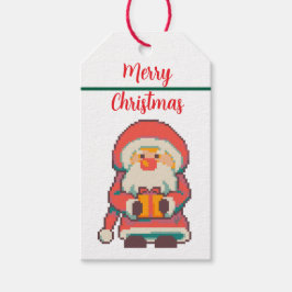 Santa Claus Pixelart Merry Christmas, Pixel Art Geschenkanhänger