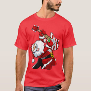Santa Claus Play Gitarre Matching Familie Weihnach T-Shirt