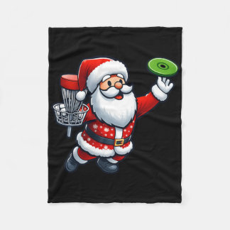 Santa Claus Playing Disc Golf Toddler Boys Christm Fleecedecke