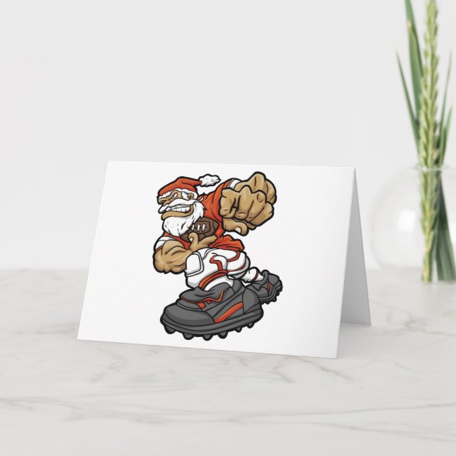 Santa Claus Playing Football Karte (Vorderseite)